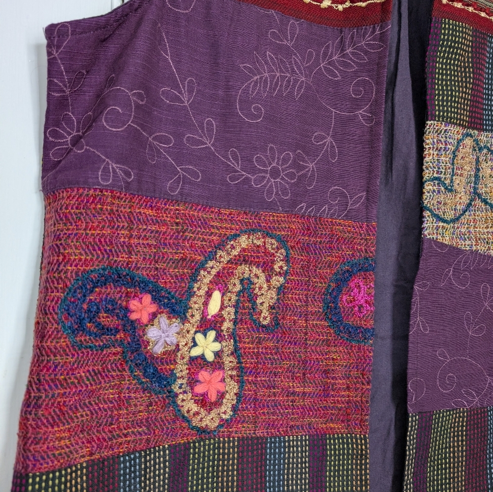 Christopher & Banks Boho Patchwork Paisley Vest M - image 4